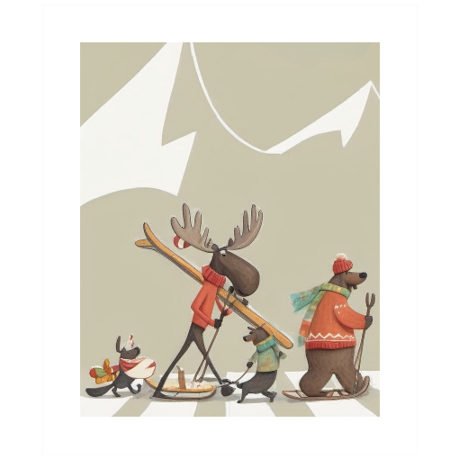 "Slope Style Squad" - A Crew of Critters Ready to Shred