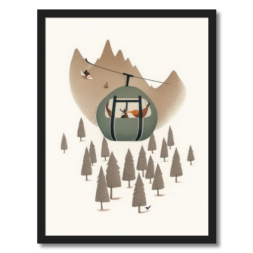"Gondola Getaway" – A Mountain Art Print