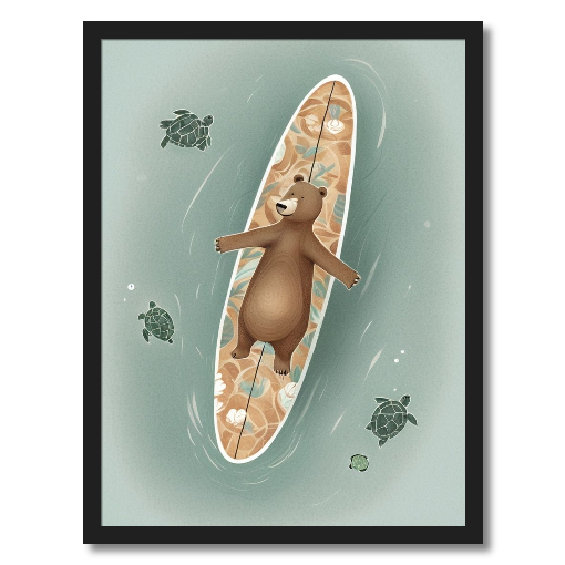 "Bearly Floating" – A Totally Laid-Back Art Print