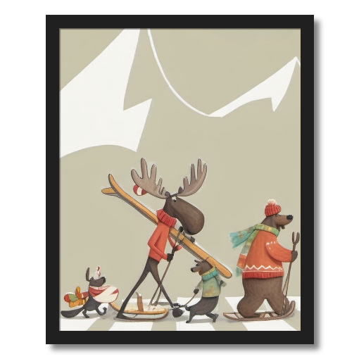 "Slope Style Squad" - A Crew of Critters Ready to Shred