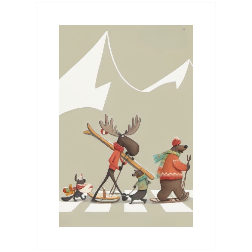 "Slope Style Squad" - A Crew of Critters Ready to Shred