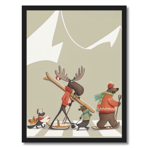 "Slope Style Squad" - A Crew of Critters Ready to Shred