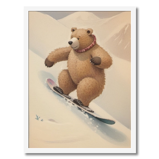 "Grizzly Grind" - A Bear's Brisk Boarding Adventure