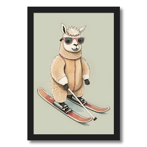 "Skiing Superstar" - An Alpaca's Alpine Adventure