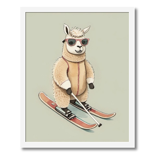 "Skiing Superstar" - An Alpaca's Alpine Adventure