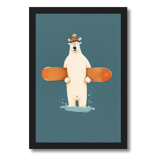 "First Tracks?" - A Polar Bear's Brisk Boarding Descent