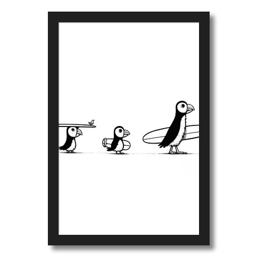 "Puffin Up" - A Wave of Fun Art Print