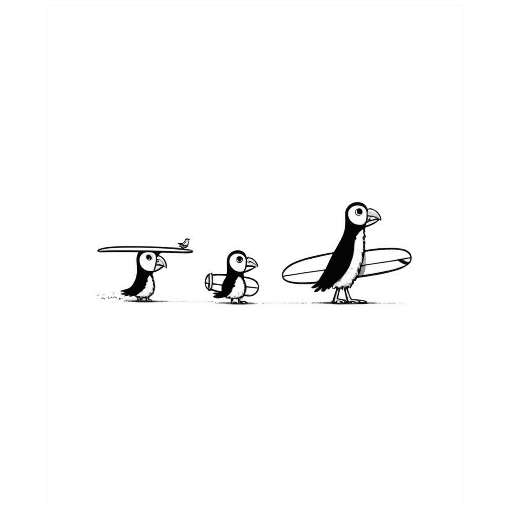 "Puffin Up" - A Wave of Fun Art Print