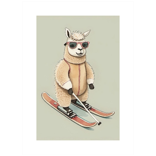 "Skiing Superstar" - An Alpaca's Alpine Adventure
