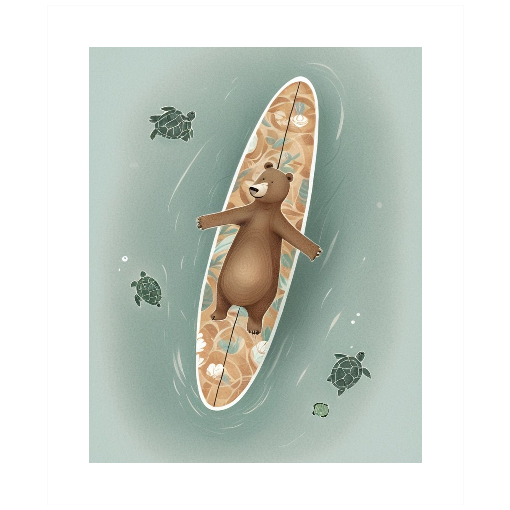 "Bearly Floating" – A Totally Laid-Back Art Print