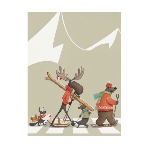 "Slope Style Squad" - A Crew of Critters Ready to Shred