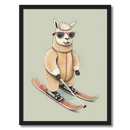 "Skiing Superstar" - An Alpaca's Alpine Adventure