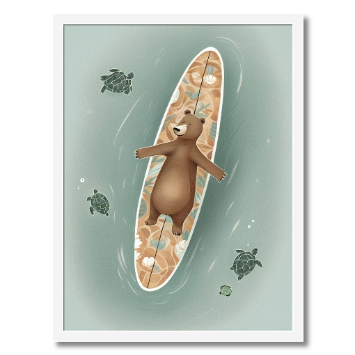 "Bearly Floating" – A Totally Laid-Back Art Print