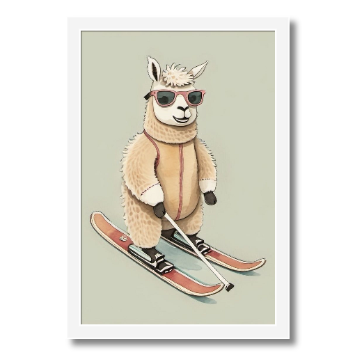"Skiing Superstar" - An Alpaca's Alpine Adventure