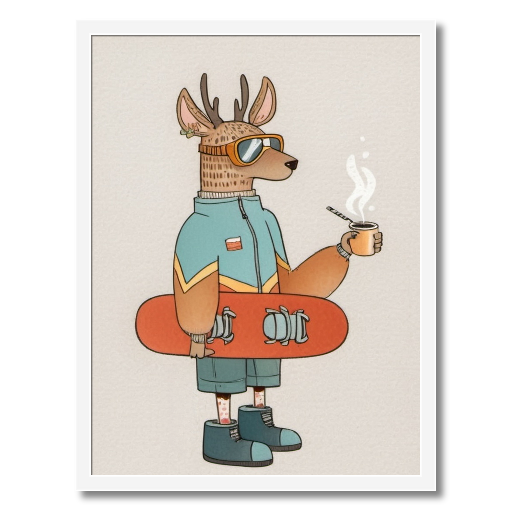 "Après Ski, Anyone?" - A Deer's Delightful Downhill