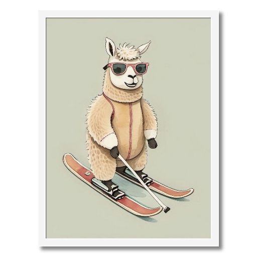 "Skiing Superstar" - An Alpaca's Alpine Adventure