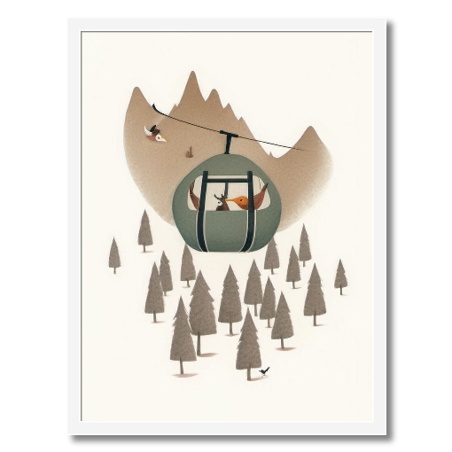 "Gondola Getaway" – A Mountain Art Print