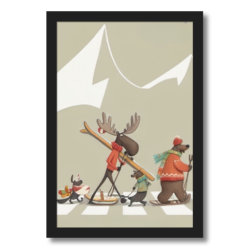 "Slope Style Squad" - A Crew of Critters Ready to Shred