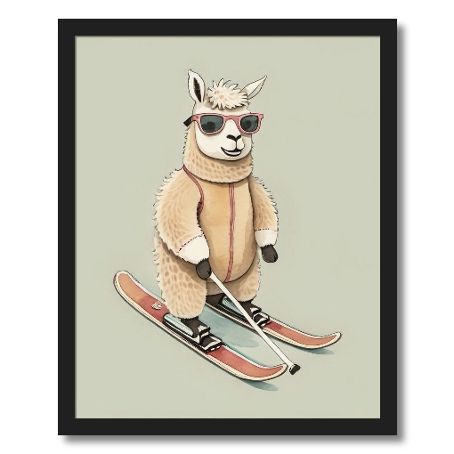 "Skiing Superstar" - An Alpaca's Alpine Adventure