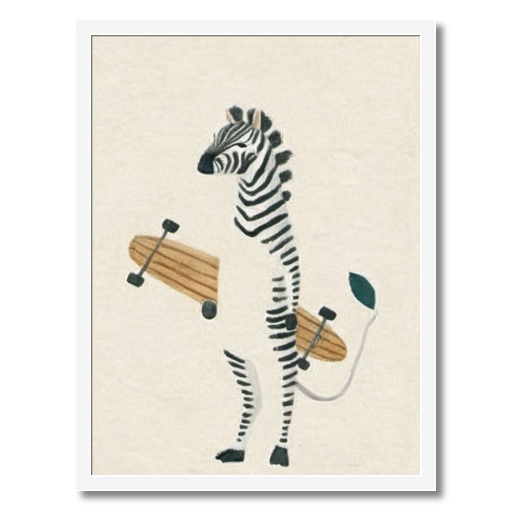 "Ready to Roll" - A Zebra's Stylish Skate Stance