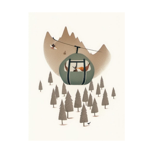 "Gondola Getaway" – A Mountain Art Print