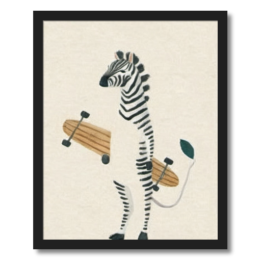 "Ready to Roll" - A Zebra's Stylish Skate Stance